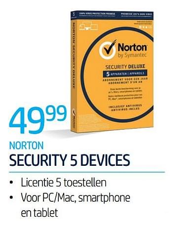 Promoties Norton security 5 devices - Norton - Geldig van 28/06/2020 tot 31/07/2020 bij VCD
