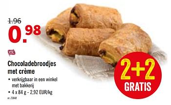 Promoties Chocoladebroodjes met crème - Huismerk - Lidl - Geldig van 29/06/2020 tot 04/07/2020 bij Lidl