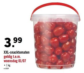 Promoties Xxl-snacktomaten - Huismerk - Lidl - Geldig van 29/06/2020 tot 04/07/2020 bij Lidl