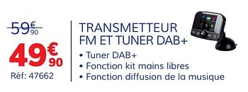 Norauto Norauto transmetteur fm et tuner dab+ - En promotion chez Auto 5