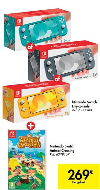 Promoties Nintendo switch lite-console + nintendo switch animal crossing - Nintendo - Geldig van 24/06/2020 tot 06/07/2020 bij Carrefour