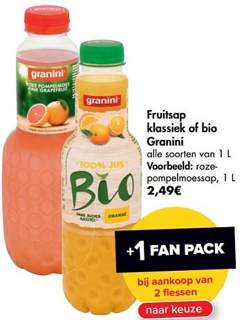 Promoties Fruitsap klassiek of bio granini rozepompelmoessap - Granini - Geldig van 24/06/2020 tot 06/07/2020 bij Carrefour
