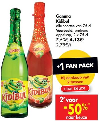 Promotions Gamma kidibul bruisend appelsap - Kidibul - Valide de 24/06/2020 à 06/07/2020 chez Carrefour