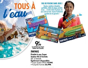 Promotions Pistolet à eau super soaker hc-e fortnite - Fortnite - Valide de 24/06/2020 à 06/07/2020 chez Carrefour