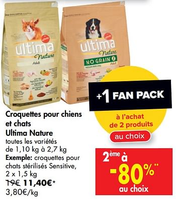 Promotion Carrefour Croquettes Pour Chiens Et Chats Ultima Nature Croquettes Pour Chats Sterilises Sensitive Ultima Animaux Accessoires Valide Jusqua 4 Promobutler