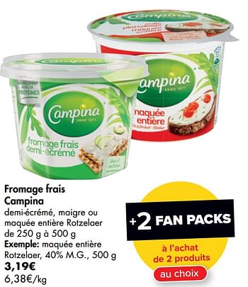 Promoties Fromage frais campina maquée entière rotzelaer - Campina - Geldig van 24/06/2020 tot 06/07/2020 bij Carrefour
