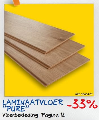 Promoties Laminaatvloer pure -33% - Huismerk - Brico - Geldig van 01/07/2020 tot 13/07/2020 bij Brico