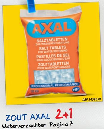 Promoties Zout axal 2+1 waterverzachter - Axal - Geldig van 01/07/2020 tot 13/07/2020 bij Brico