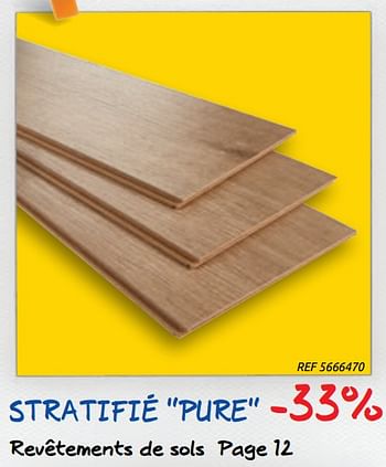 Promoties Stratifié pure -33% - Huismerk - Brico - Geldig van 01/07/2020 tot 13/07/2020 bij Brico