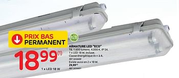 Promotions Armature led eco - Produit maison - Brico - Valide de 01/07/2020 à 13/07/2020 chez Brico