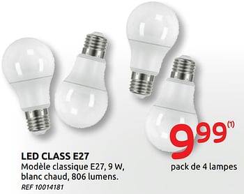 Promotions Led class e27 - Produit maison - Brico - Valide de 01/07/2020 à 13/07/2020 chez Brico