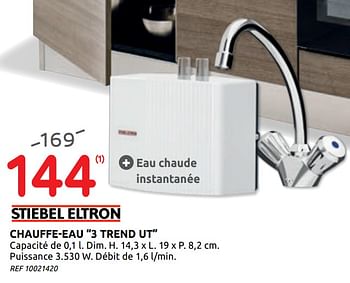 Promotions Stiebel eltron chauffe-eau 3 trend ut - Stiebel Eltron - Valide de 01/07/2020 à 13/07/2020 chez Brico