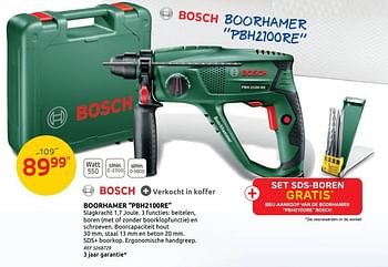 Promoties Boorhamer pbh2100re bosch - Bosch - Geldig van 01/07/2020 tot 13/07/2020 bij Brico
