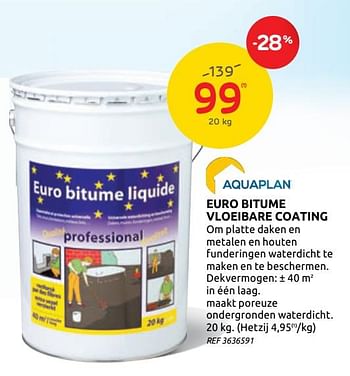 Promoties Euro bitume vloeibare coating - Aquaplan - Geldig van 01/07/2020 tot 13/07/2020 bij Brico