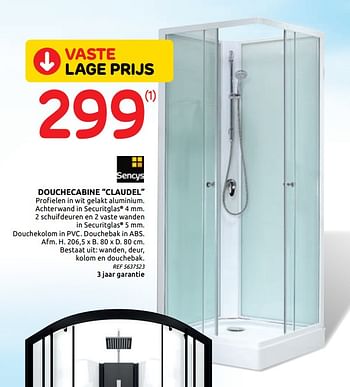 Promotions Douchecabine claudel - Sencys - Valide de 01/07/2020 à 13/07/2020 chez BricoPlanit