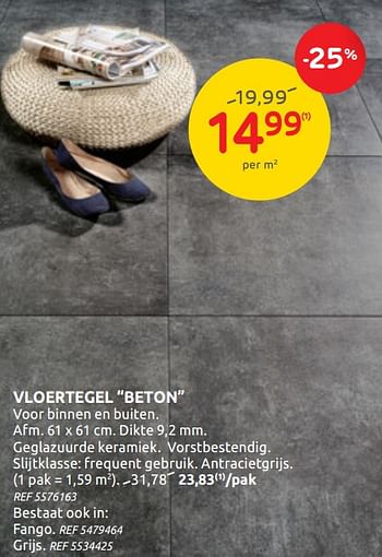 Promotions Vloertegel beton - Produit maison - BricoPlanit - Valide de 01/07/2020 à 13/07/2020 chez BricoPlanit