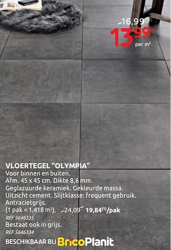 Promoties Vloertegel olympia - Huismerk - BricoPlanit - Geldig van 01/07/2020 tot 13/07/2020 bij BricoPlanit