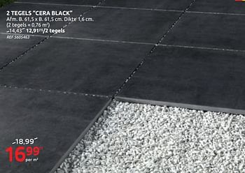 Promoties 2 tegels cera black - Huismerk - BricoPlanit - Geldig van 01/07/2020 tot 13/07/2020 bij BricoPlanit