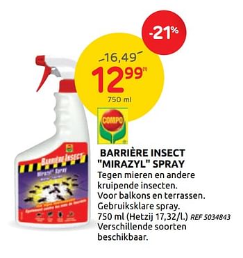 Promoties Barrière insect - Compo - Geldig van 01/07/2020 tot 13/07/2020 bij BricoPlanit