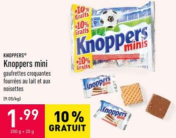 Promoties Knoppers mini - Knoppers - Geldig van 30/06/2020 tot 10/07/2020 bij Aldi