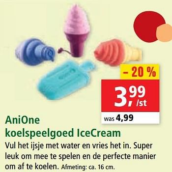 Promoties Anione koelspeelgoed icecream - Anione - Geldig van 26/06/2020 tot 08/07/2020 bij Maxi Zoo
