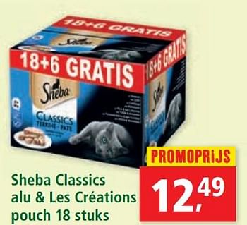 Promoties Sheba classics alu + les créations pouch - Sheba - Geldig van 26/06/2020 tot 08/07/2020 bij Maxi Zoo