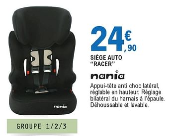 Promotion E Leclerc Siege Auto Racer Nania Bebe Grossesse Valide Jusqua 4 Promobutler