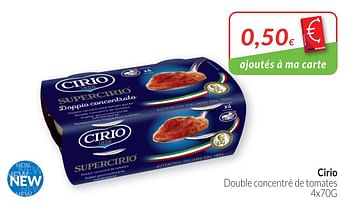 Promotions Cirio double concentré de tomates - CIRIO - Valide de 01/07/2020 à 31/07/2020 chez Intermarche
