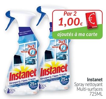 Promotions Instanet spray nettoyant multi-surfaces - Instanet - Valide de 01/07/2020 à 31/07/2020 chez Intermarche