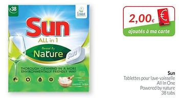 Promotions Sun tablettes pour lave-vaisselle all ln one powered by nature - Sun - Valide de 01/07/2020 à 31/07/2020 chez Intermarche