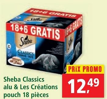 Promotions Sheba classics alu + les créations pouch 18 pièces - Sheba - Valide de 01/07/2020 à 08/07/2020 chez Maxi Zoo