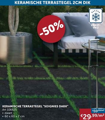 Promoties Keramische terrastegel soignies dark - Huismerk - Zelfbouwmarkt - Geldig van 30/06/2020 tot 27/07/2020 bij Zelfbouwmarkt