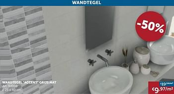 Promotions Wandtegel - Produit maison - Zelfbouwmarkt - Valide de 30/06/2020 à 27/07/2020 chez Zelfbouwmarkt
