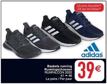 Promoties Baskets running runningschoenen runfalcon 2020 - Adidas - Geldig van 30/06/2020 tot 13/07/2020 bij Cora