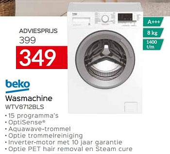 Trunk bibliotheek Schouderophalend verlamming Beko Beko wasmachine wtv8712bls adviesprijs 399 - Promotie bij Selexion