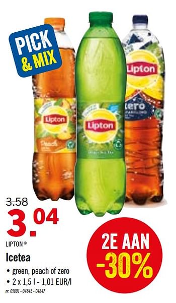Promoties Icetea - Lipton - Geldig van 06/07/2020 tot 11/07/2020 bij Lidl
