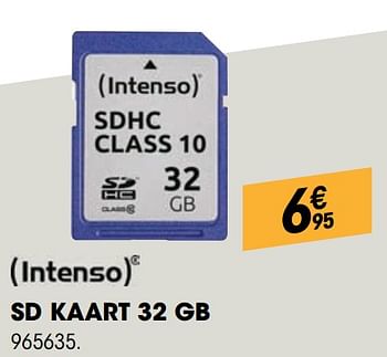 Promoties Intenso sd kaart 32 gb - Intenso - Geldig van 01/07/2020 tot 19/07/2020 bij Electro Depot