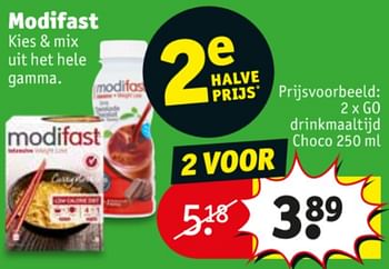 Promotions Go drinkmaaltijd choco - Modifast - Valide de 30/06/2020 à 05/07/2020 chez Kruidvat