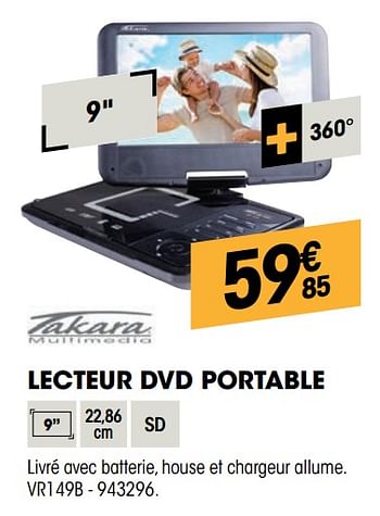 Lecteur DVD portable Takara Vr149b au meilleur prix
