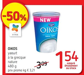 Promotions Oikos yaourt à la grecque nature - Danone - Valide de 02/07/2020 à 15/07/2020 chez Spar (Colruytgroup)