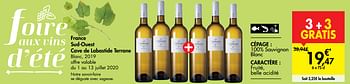 Promotions France sud-ouest cave de labastide terrane blanc, 2019 - Vins blancs - Valide de 01/07/2020 à 13/07/2020 chez Carrefour