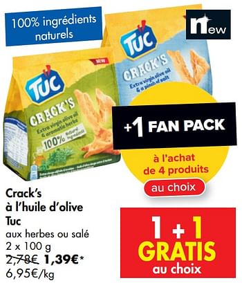 Promoties Crack`s à l`huile d`olive tuc - Lu - Geldig van 01/07/2020 tot 13/07/2020 bij Carrefour