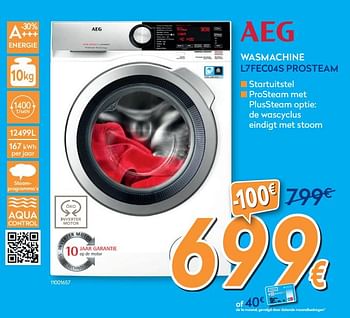 Promoties Aeg wasmachine l7fec04s prosteam - AEG - Geldig van 01/07/2020 tot 31/07/2020 bij Krefel