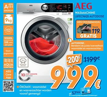 Promoties Aeg wasmachine l8fec96qs autodose - AEG - Geldig van 01/07/2020 tot 31/07/2020 bij Krefel