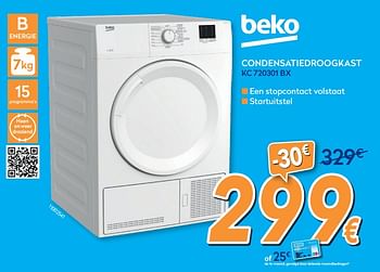 Promoties Beko condensatiedroogkast kc 720301 bx - Beko - Geldig van 01/07/2020 tot 31/07/2020 bij Krefel