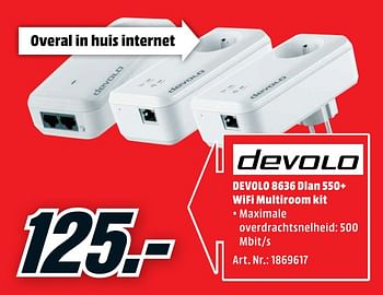 Promotions Devolo 8636 dian 550+ wifi multiroom kit - Devolo - Valide de 29/06/2020 à 05/07/2020 chez Media Markt
