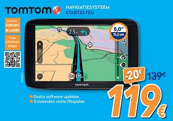 Promoties Tomtom navigatiesysteem start62 feu - TomTom - Geldig van 01/07/2020 tot 31/07/2020 bij Krefel
