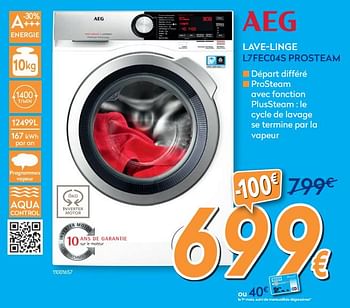 Promoties Aeg lave-linge l7fec04s prosteam - AEG - Geldig van 01/07/2020 tot 31/07/2020 bij Krefel