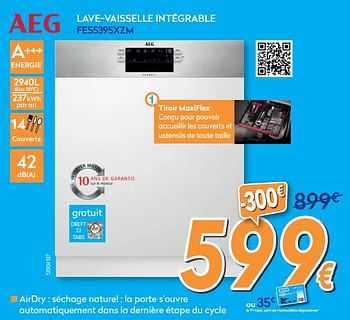 Promotions Aeg lave-vaisselle intégrable fes5395xzm - AEG - Valide de 01/07/2020 à 31/07/2020 chez Krefel