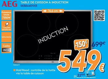 Promotions Aeg table de cuisson à induction ikb84401xb - AEG - Valide de 01/07/2020 à 31/07/2020 chez Krefel